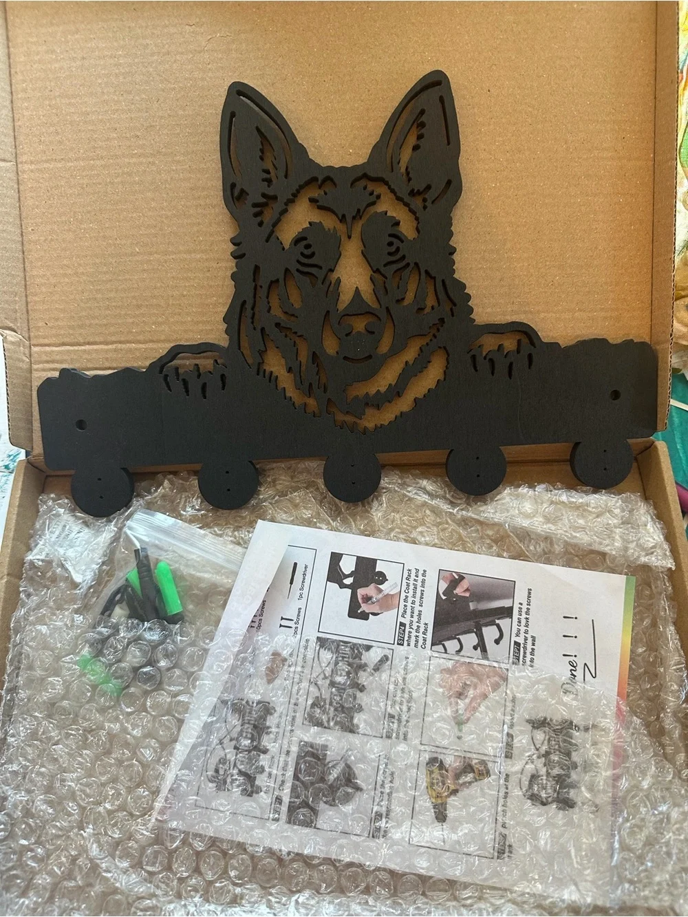 German Shepherd Wall Key Rack in Black